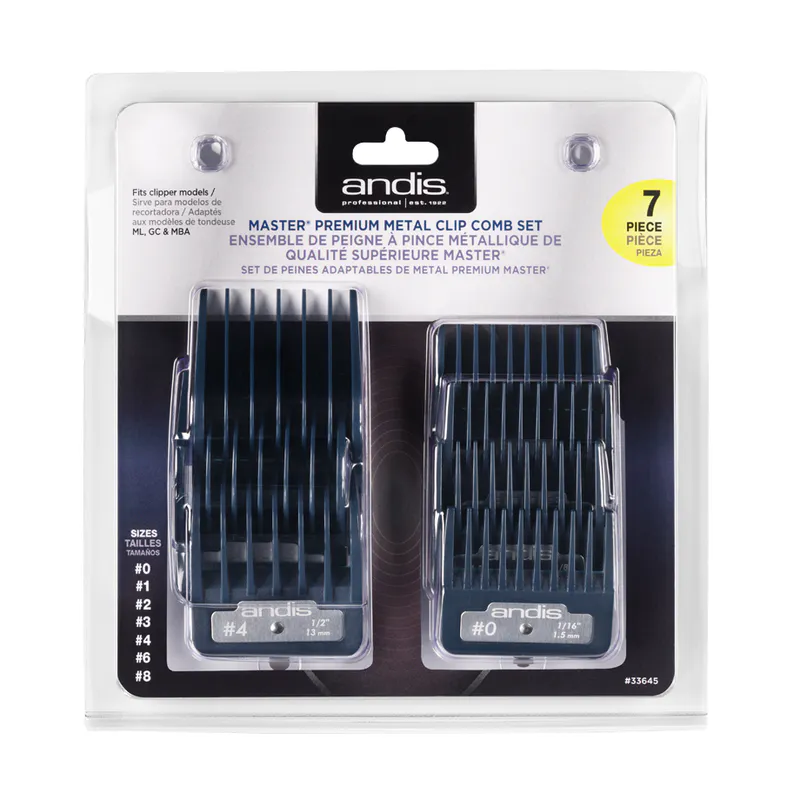 Sada plastových hřebenů Andis Master Premium Metal Clip - Obrázek 1