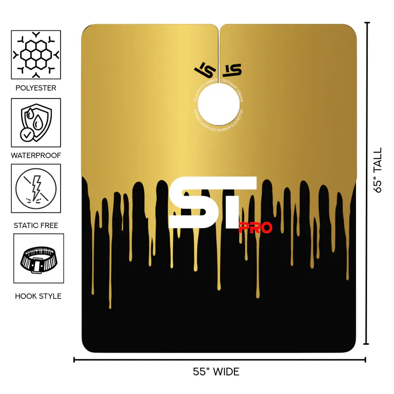 Kadeřnická pláštěnka STpro Gold Drip - Obrázek 2
