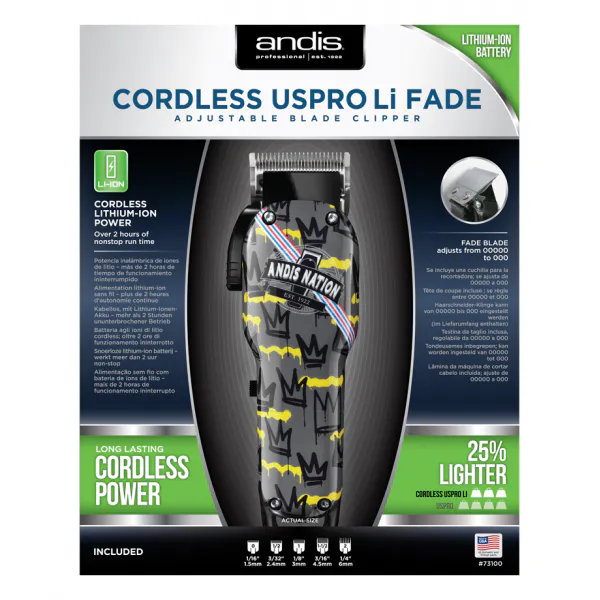 Andis Cordless UsPro Li Fade (Andis Nation Graffiti) - Obrázek 4