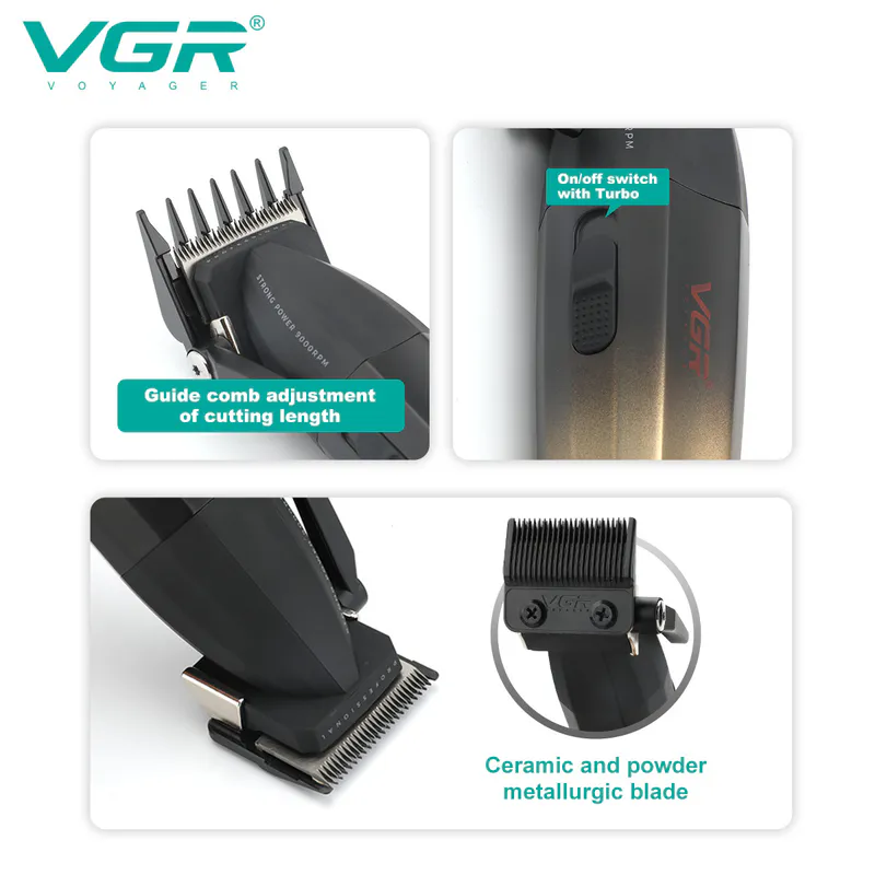 Střihací strojek VGR VOYAGER V-003C Salon Series - gold - Obrázek 3