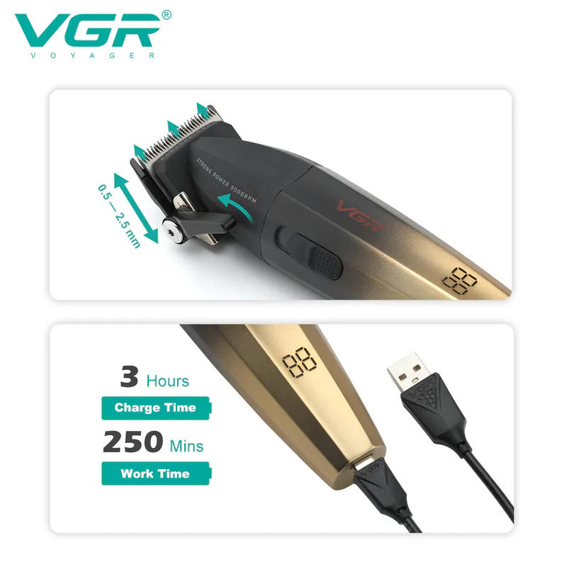 Střihací strojek VGR VOYAGER V-003C Salon Series - gold - Obrázek 5