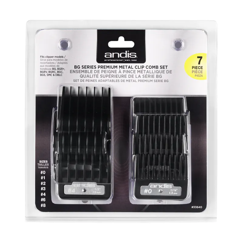 Sada plastových hřebenů Andis BG Series Premium Metal Clip - Obrázek 1