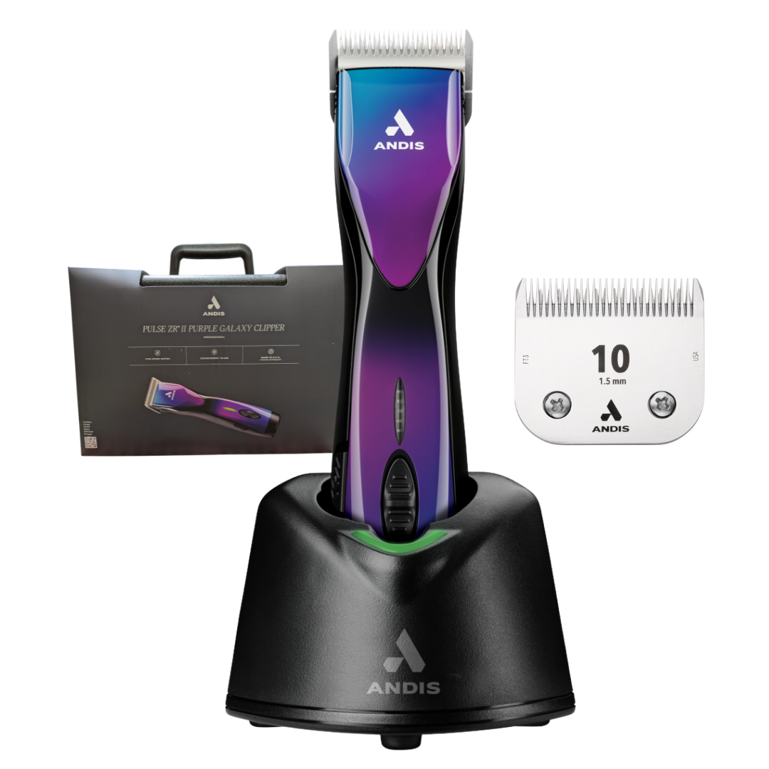 Andis Pulse ZR II Purple Galaxy – profesionální akumulátorový střihací strojek na zvířata
